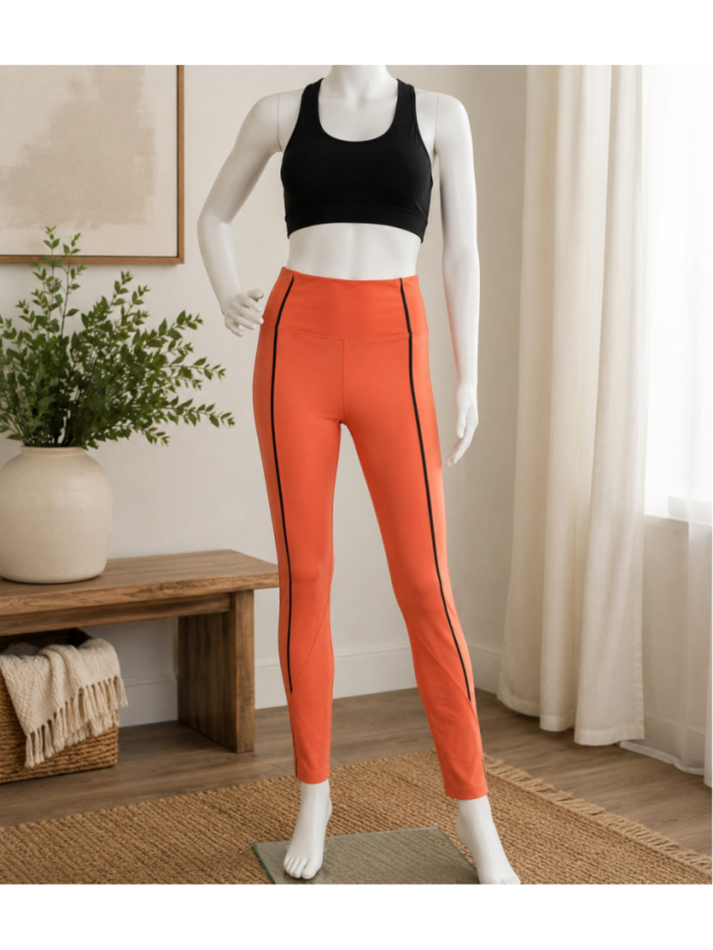 Zyia Active Burnt Orange Ribbed Premium 6-8 Women’s Leggings